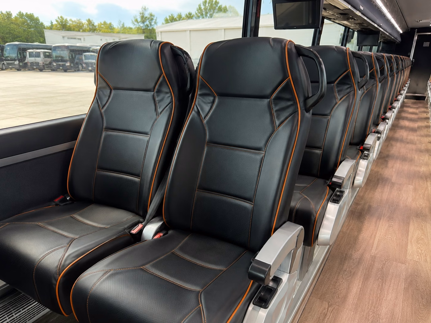 56 passenger charter bus inside
