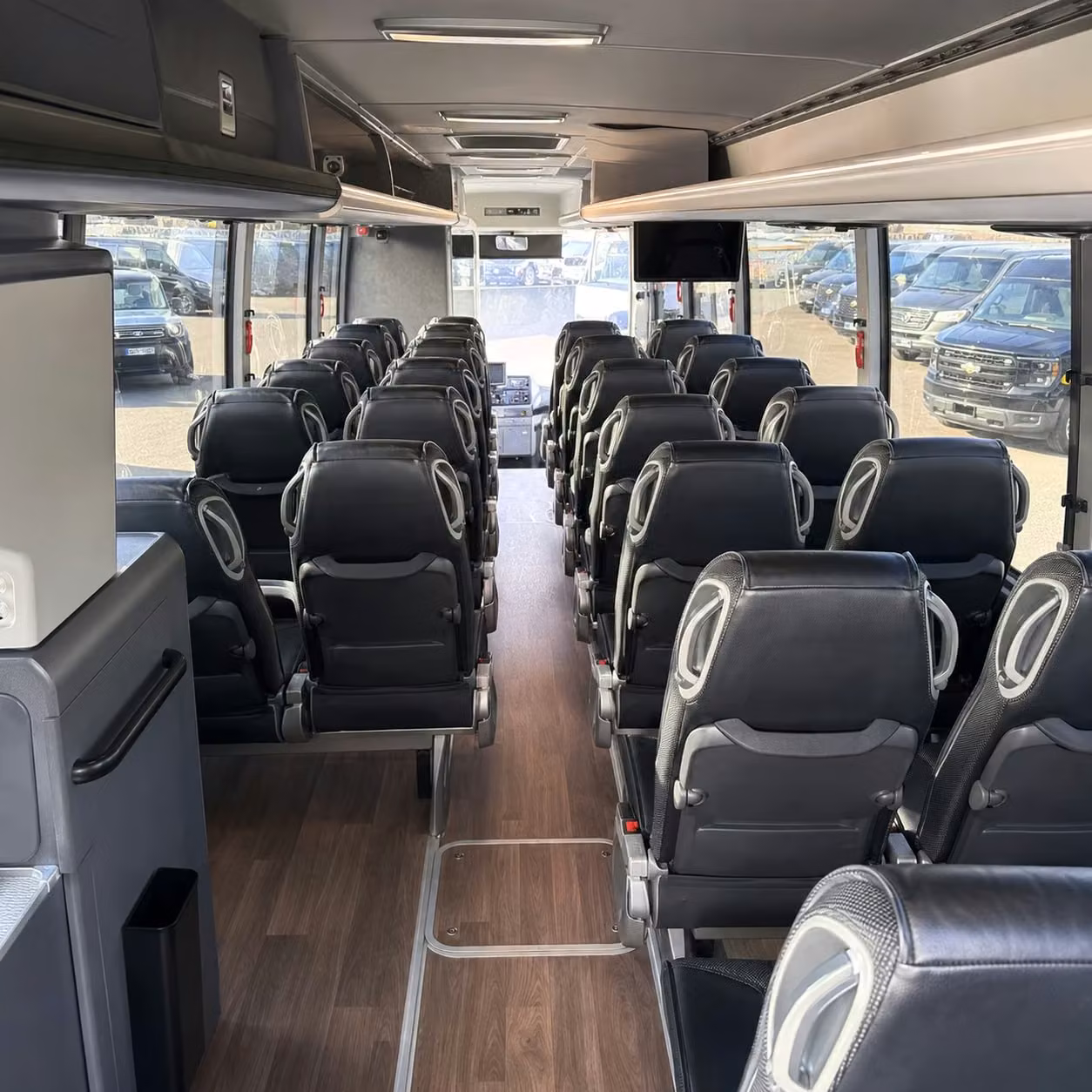 56 passenger charter bus interior