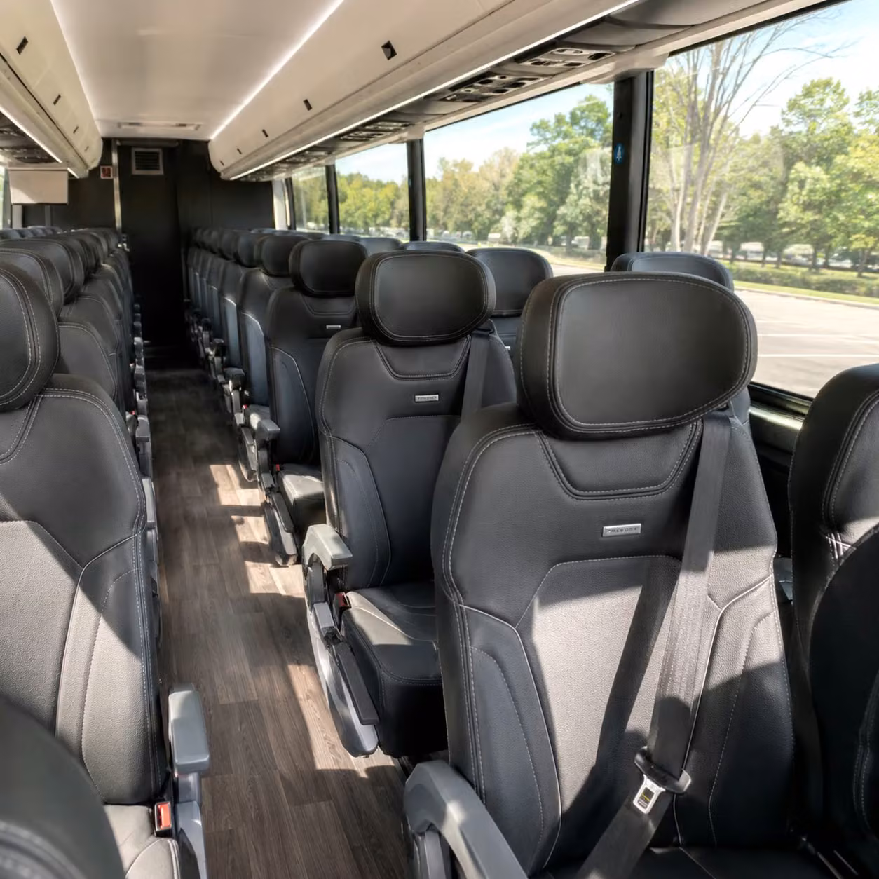 glendale charter bus rental interior